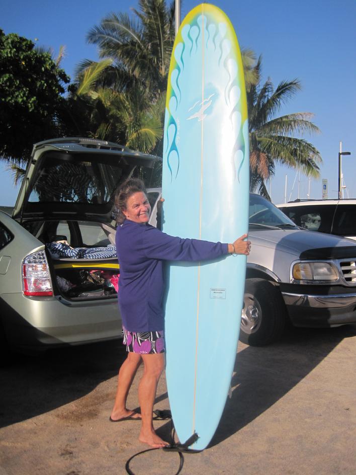 Heidi with new 9'0" air bruched by Jeannie